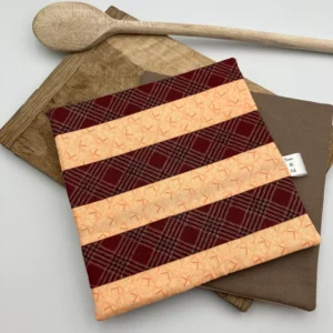 Maniques ou dessous de plat bordeau en patchwork