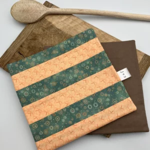 maniques ou dessous de plat vert en patchwork