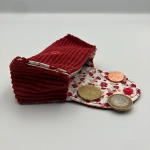 porte monnaie velours rouge