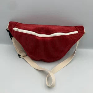 sac banane velours rouge